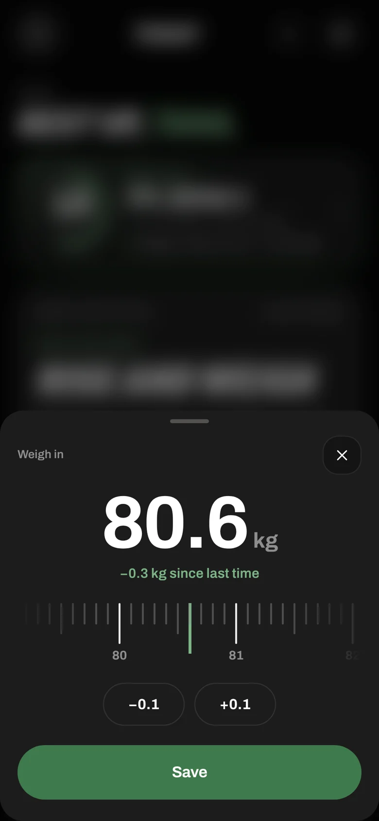 Weigh in: a ruler that starts on yesterday's weight